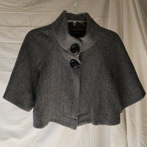 I-N-C Women’s Heavy Wool Grey Cropped Pea Coat – size M